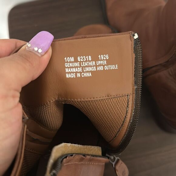 Timberland Brown Leather Y2K Block Heeled Boots Sz 10 - Picture 5 of 7